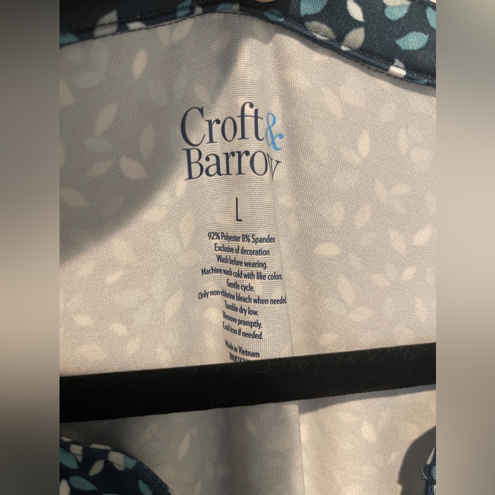 Croft and Barrow Women's Short Sleeve Dress Blue Floral Size Large - Picture 2 of 4